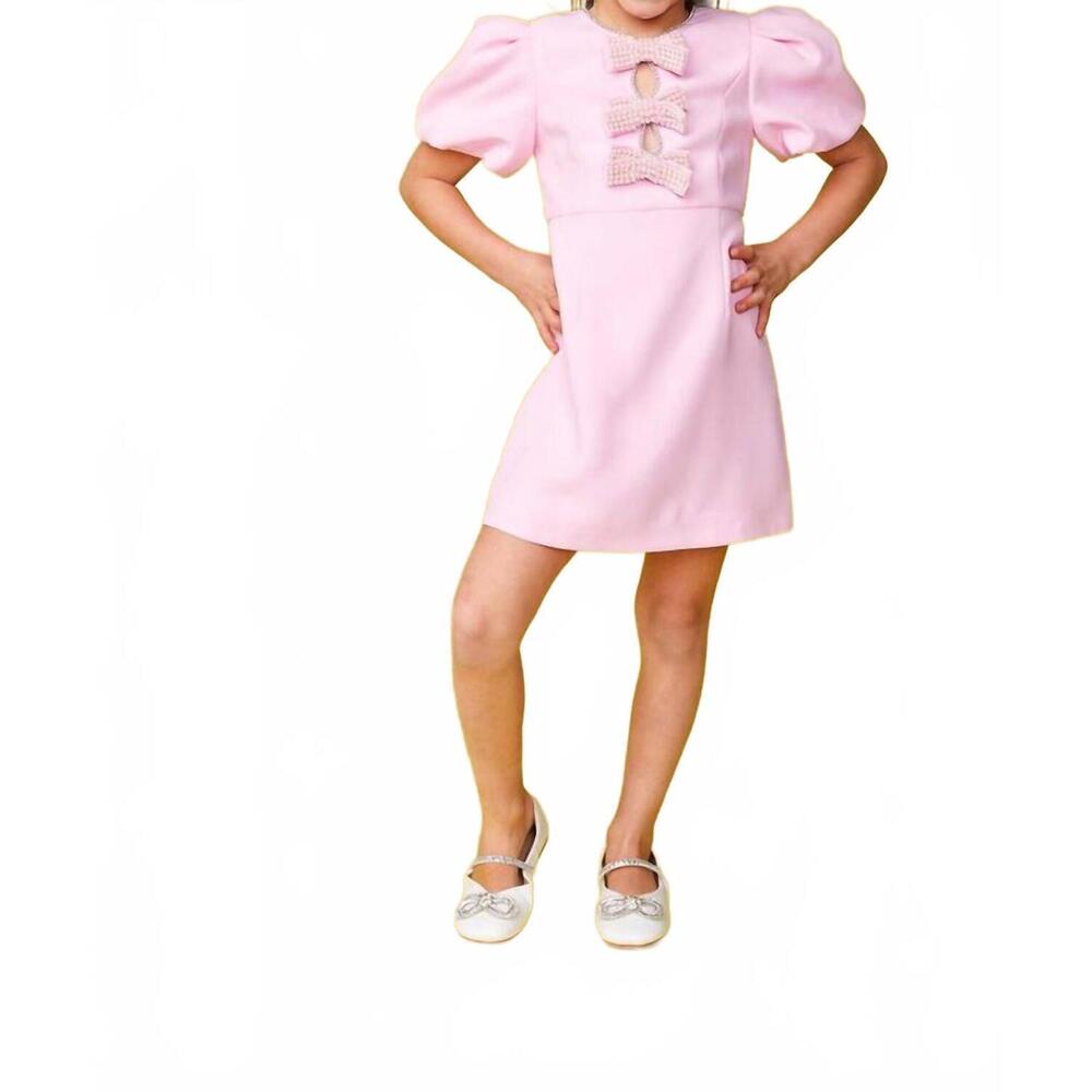 NEW MINI DREAMERS angie bow special occasion dress in pink